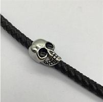 Бусина 5, 6, 8 мм Череп Сталь