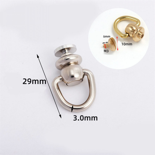 Кнопки кобурные поворотные с кольцом Латунь под серебро фото 3