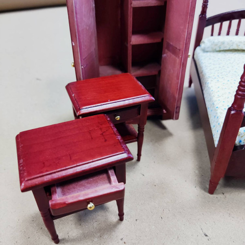 Спальный гарнитур для кукол 6 предметов Махагон/Белый фото 4