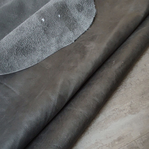 Кожа Пулл-Ап 1,3-1,5 мм цвет Темно-серый Италия фото 3