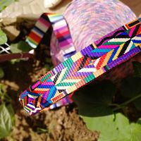 Лента ременная 38 мм Цветной орнамент пэ  - купить для кожевенного хобби