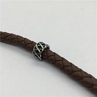 Бусина 8 мм для браслетов Сталь B8PL  - купить для кожевенного хобби