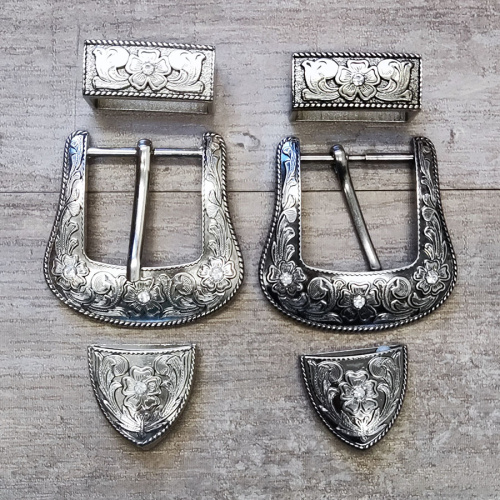 Комплект фурнитуры для ремня 38 мм со стразами фото 3