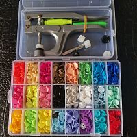 Пластиковые кнопки Т5 и пресс для установки в наборе  - купить для кожевенного хобби