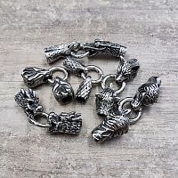 Концевик 8 мм для круглых браслетов с кольцом Сталь Животные