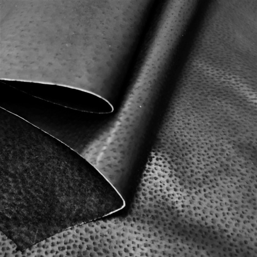 Кожа подкладочная (спилок свиной) Черный вощеный фото 3