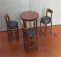 Столик с 3 стульями для кукол Миниатюра 1:12  - купить для кожевенного хобби