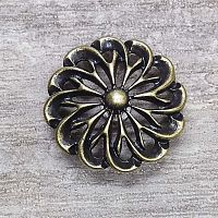 Кончо для кожаных изделий Хризантема 36 мм Латунь  - купить для кожевенного хобби