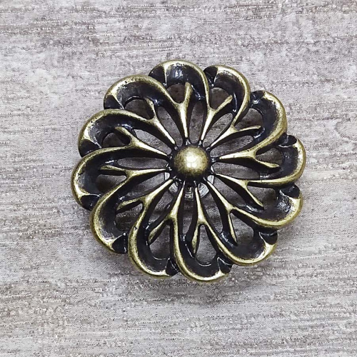 Кончо для кожаных изделий Хризантема 36 мм Латунь  JP-004 - фото товара