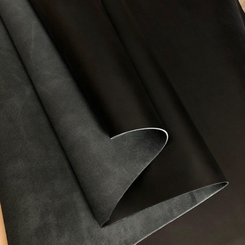 Кожа КРС 1,8-2,0 мм пылевидная с покр. Черный фото 5