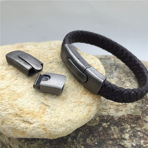 Замок для плоских браслетов с кнопкой Ретро Сталь фото 4