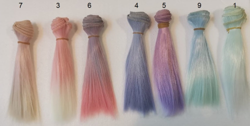 Трессы для кукол 15 см Прямые поликолор BJD Трессы для кукол 15 см Прямые поликолор BJD