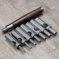 Пробойники-высечки для кожи 2-5 мм Набор, Россия  - купить для кожевенного хобби