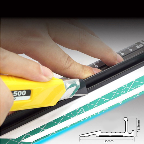 Линейка металлическая с протектором и ручкой 20-45 см фото 2