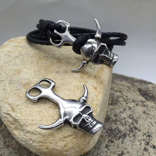 Застежка 5 мм для браслетов на два шнура Череп Сталь | Галерея фото | Pava.pro фото 4 Застежка 5 мм для браслетов на два шнура Череп Сталь BR-z50 - фото товара фото 4