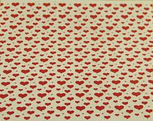 Фетр жесткий 1 мм 30х30 см принт Красные сердечки  - купить для кожевенного хобби