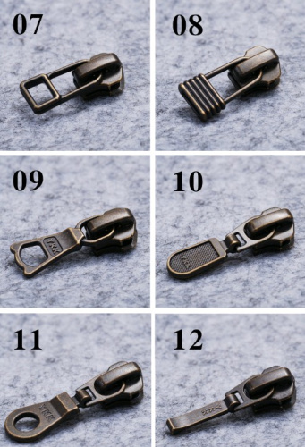 Бегунок, зажимы, ограничители для молнии №5 YKK под бронзу фото 5