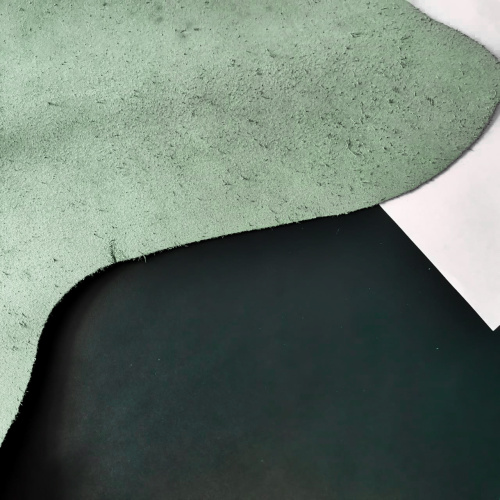 Кожа КРС 1,2-1,4 мм пылевидная с покр. Темно-зеленый фото 2