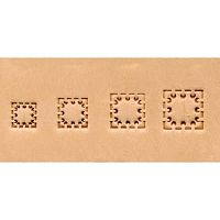 Штампы для тиснения по коже Квадраты Набор 4 шт IVAN  - купить для кожевенного хобби