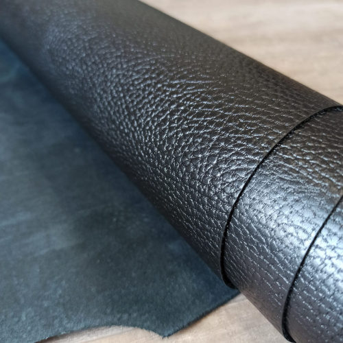 Кожа КРС 1.8-2.2 мм спилок с покр. Каньон Черный фото 2