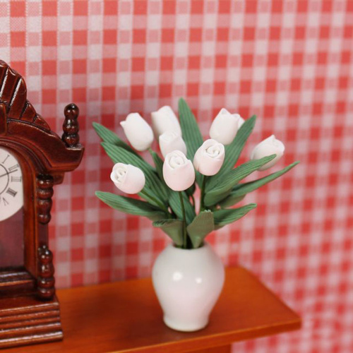 Тюльпаны белые для кукольного домика 1:12  SH T01 - фото товара фото 2