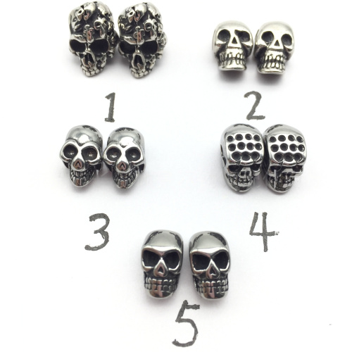 Бусина 2, 3, 4 мм для браслетов Череп Сталь