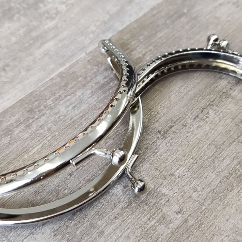 Фермуар пришивной серебро полукруглый 6,5-15,5 см фото 2