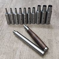 Пробойники-высечки для кожи 2-8 мм Набор, Россия  - купить для кожевенного хобби