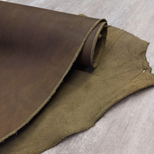 Кожа Пола краст 1,1-1,3 мм Олива фото 3