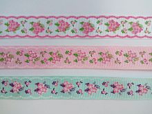 Лента репсовая 25 мм принт цветочный Гибискусы
