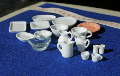 Белая посуда для кукол поштучно Масштаб 1:12 фото 2