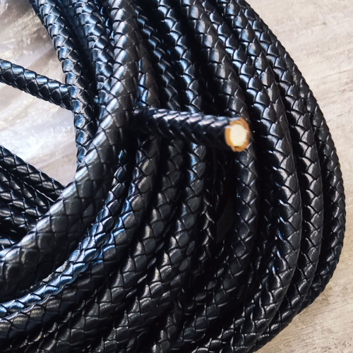 Шнур кожаный круглого сечения 8 мм плетеный 20 см фото 6