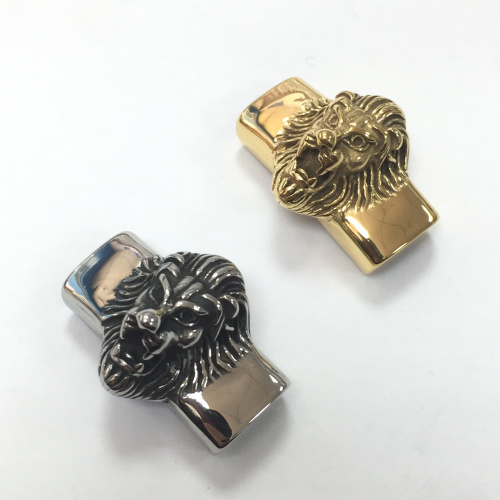 Бусина 12х6 мм для плоских браслетов Лев Сталь фото 2 Бусина 12х6 мм для плоских браслетов Лев Сталь фото 2