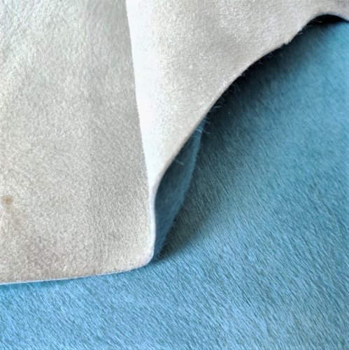 Кожа с ворсом (мех пони) 1,0-1,2 мм Голубой Италия фото 3