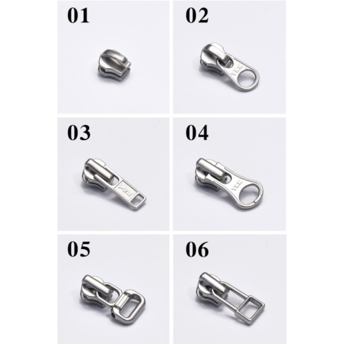 Бегунок, зажимы, ограничители для молнии №3 YKK под серебро фото 2