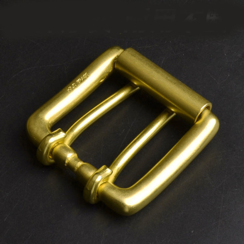 Пряжка 40 мм для ремня латунная с роликом два язычка L95  PR 40L-95 - фото товара фото 3