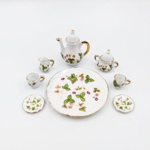 Фарфоровый кофейный сервиз для кукол Масштаб 1:10 Разные орнаменты фото 3