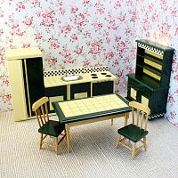 Кухня для кукол с обеденной зоной Масштаб 1:12  - купить для кожевенного хобби