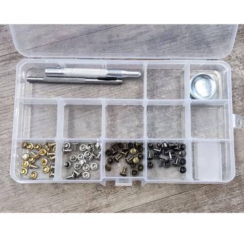 Хольнитены односторонние 6, 8, 10 Набор 40 шт. + установочный инструмент фото 3