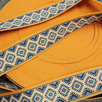 Лента ременная 38 мм Оранжевое небо пэ  - купить для кожевенного хобби