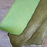 Кожа рыбы 0,7 мм Лосось зеленые оттенки