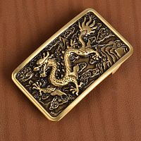 Пряжка для ремня с шипом 38 мм Дракон латунная   - купить для кожевенного хобби