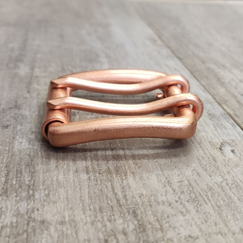 Пряжка 39 мм для ремня медная, с роликом два язычка M689  PR M689 - фото товара фото 3