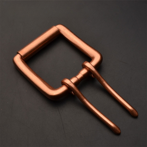 Пряжка 39 мм для ремня медная, с роликом два язычка M689  PR M689 - фото товара фото 2