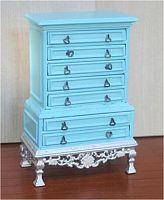 Миниатюра для кукол Комод голубой  - купить для кожевенного хобби