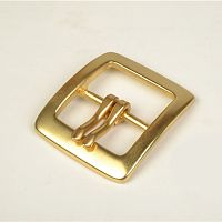 Пряжка 40 мм латунная с перекладиной два язычка L-243  - купить для кожевенного хобби