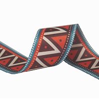 Лента ременная стропа 38 мм орнамент №11 п/э  - купить для кожевенного хобби