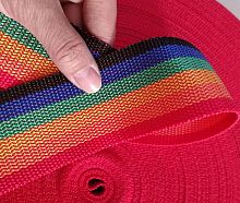 Лента ременная 32 мм разноцветная пэ  - купить для кожевенного хобби