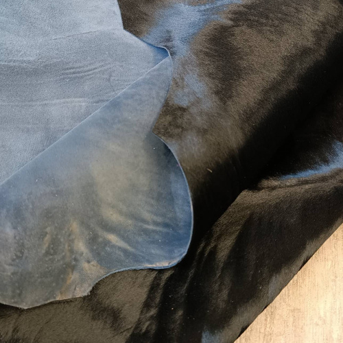 Кожа с ворсом (мех пони) 0,8-1,0 мм Черный Италия фото 2