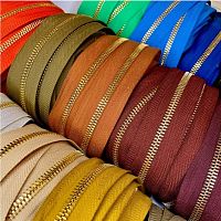 Молния металлическая №3 рулонная зубья латунь YKK Цена за 10 см